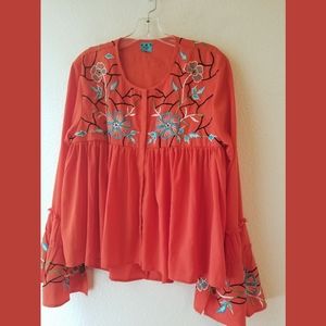 KAS Designs Boho Bell Sleeve Top Medium